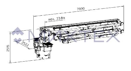 Схема бетонораспределительной стрелы Putzmeister MXR 24