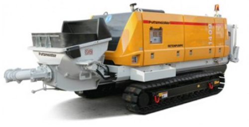 Стационарный дизельный бетононасос Putzmeister BSA 1409 D RF на гусеничном ходу